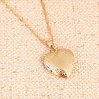 Collier avec pendentif cœur médaillon cadeau Saint-Valentin couleur or 24 carats bijoux fantaisie romantique pour femmes