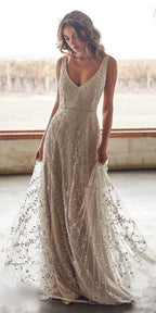 Robe Débardeur Décolleté en V Bronze