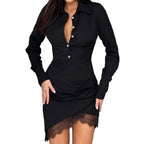 Robe sexy en dentelle cintrée pour femme