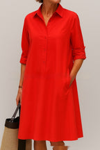Women's Fashion Loose Solid Color Dress