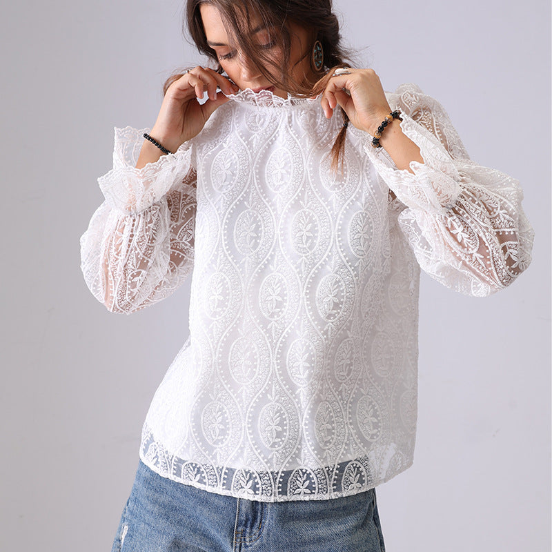 Chemise Mode Femme Broderie Creuse