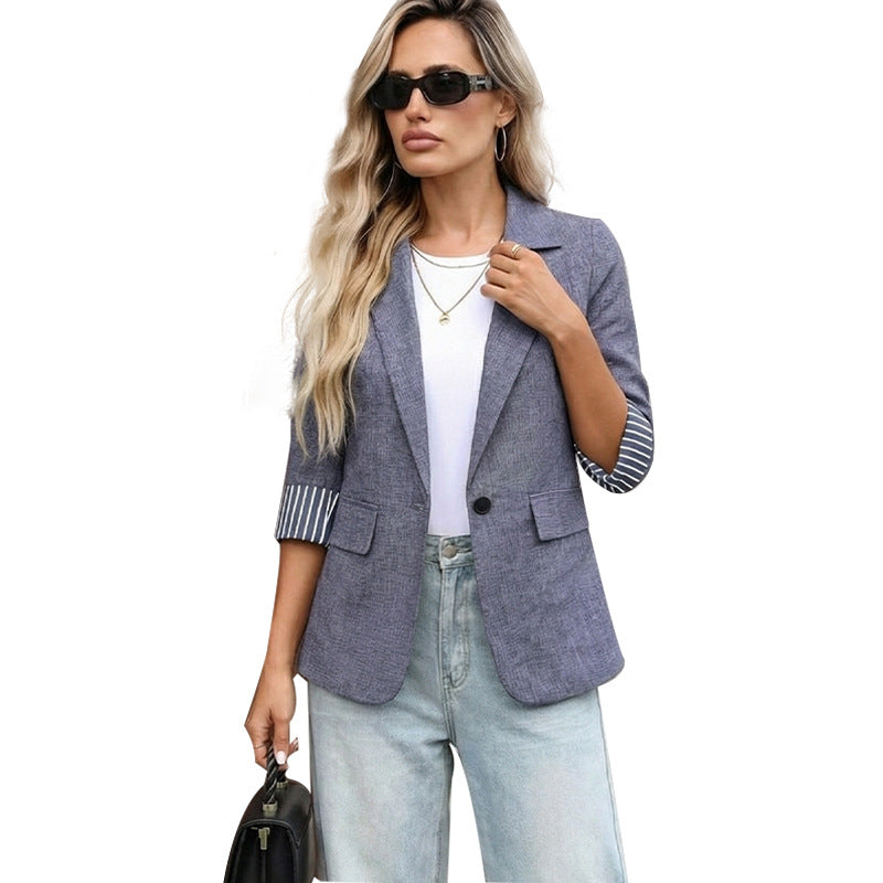 Blazer élégant à manches trois-quarts pour femme