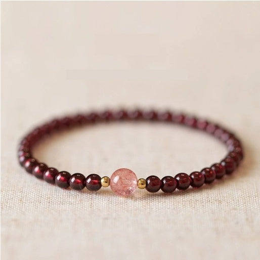 Bracelet gourde simple en grenat pour femmes