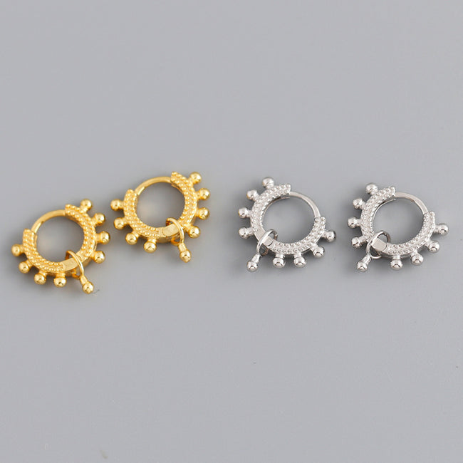 Boucles d'oreilles en acier inoxydable pour femmes Cadeaux minimalistes Bijoux de mariée uniques Main Image