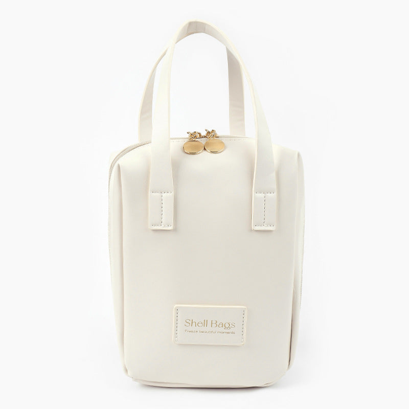 Pochette à Maquillage Cœur Girly en Coquille d'Œuf Imperméable pour Produits de Soin, Grande Capacité