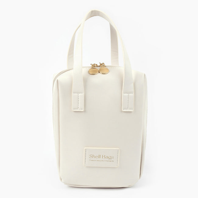Pochette à Maquillage Cœur Girly en Coquille d'Œuf Imperméable pour Produits de Soin, Grande Capacité Main Image