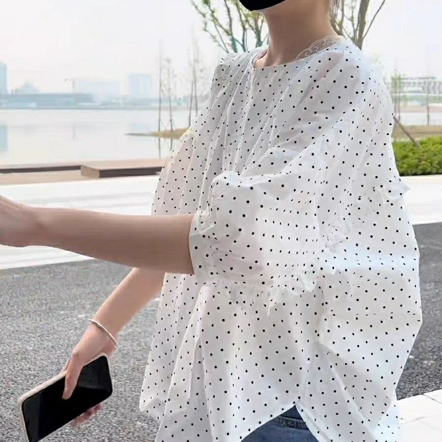 Chemise femme à manches courtes bouffantes