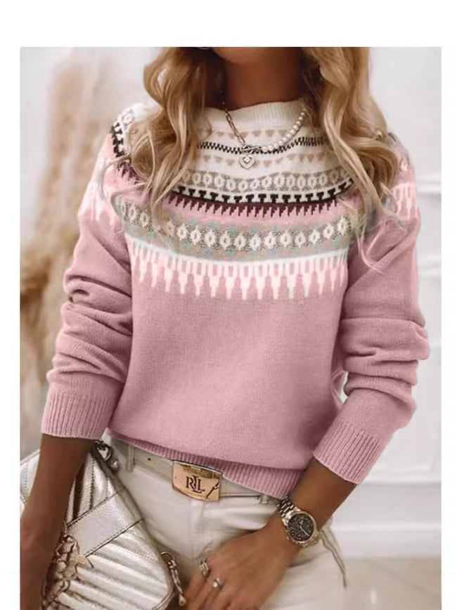 Sweater Women Round Neck Multicolor Loose Main Image