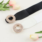 Nouvelle ceinture élastique incrustée de diamants et de strass pour femmes, ceinture de costume à boucle ronde simple pour jupe et chemise