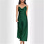 Robe de pyjama en satin sans dos pour femme