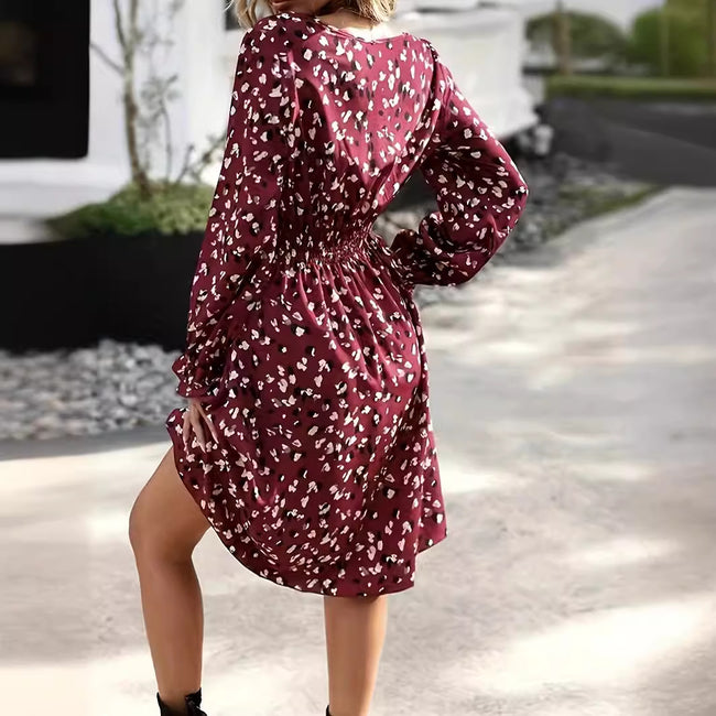 Robe longue imprimée à manches longues pour femmes Main Image