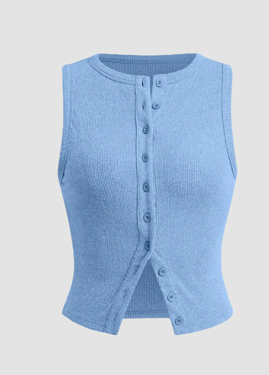 Gilet sans manches coupe ajustée pour femme