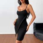 Robe Bretelles Coupe Ajustée Amincissante Jupe Hanche