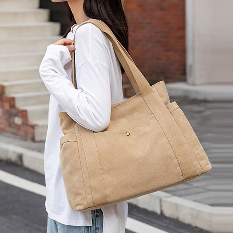 Sac fourre-tout en toile grande capacité
