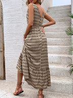 Robe sans manches à imprimés losanges pour femmes