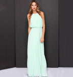 Robe longue dos nu en mousseline pour femme