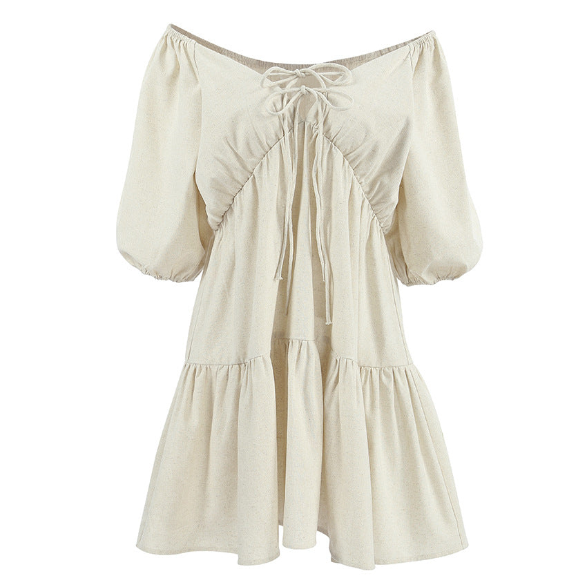 Robe en Lin Kaki Femme avec Sens du Design