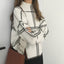 Pull tricoté à col montant en tissu écossais, pour femme