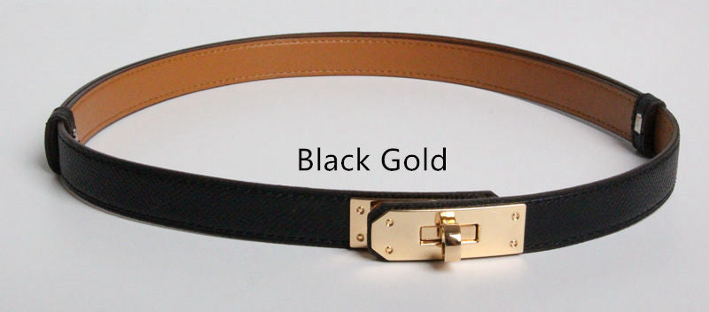 Ceintures en Cuir Véritable de Haute Qualité pour Femmes, Largeur 1.8cm, Doré