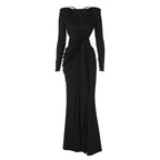 Robe amincissante à manches longues pour femme