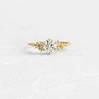 Bague ronde en argent sterling 925 avec zircons et cristaux pour femme
