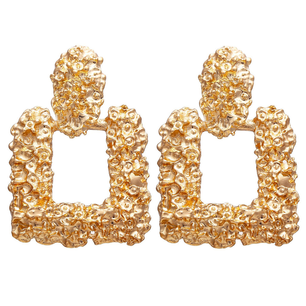 Grandes boucles d'oreilles vintage pour femmes, or, argent, noir, géométriques, style affirmé, pendantes, bijoux de mode