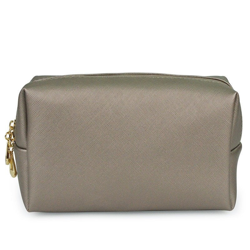 Trousse de Maquillage Octogonale Carrée en Cuir PU, Design Simple