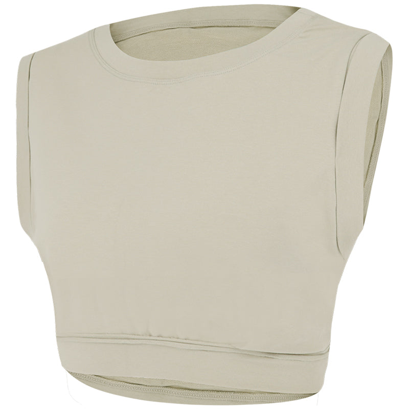 Débardeur de sport sans manches T-shirt femme Yoga Été Ample Décontracté