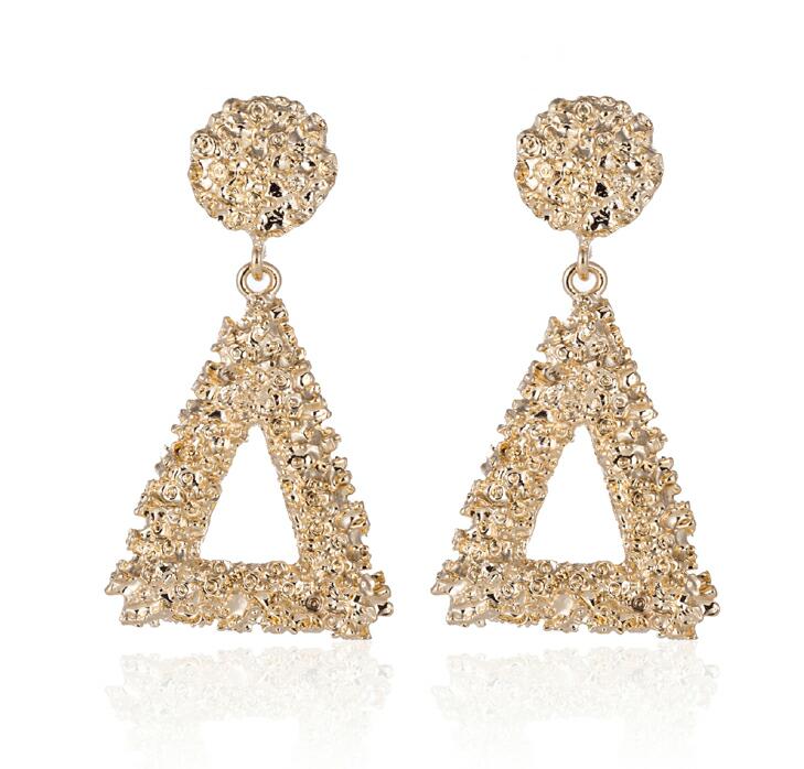 Grandes boucles d'oreilles vintage pour femmes, or, argent, noir, géométriques, style affirmé, pendantes, bijoux de mode