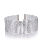 Collier ras du cou entièrement en cristal strass pour femmes, bijoux de mariage, ras de cou pour femmes