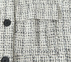 Blazer texturé en tweed pour femme avec poches plaquées