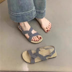 Sandales rétro à boucle et brides croisées pour femme – été