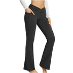 Pantalon de yoga à jambes larges, taille haute et coupe ajustée pour femme