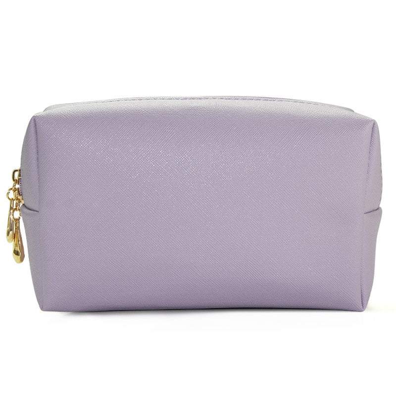 Trousse de Maquillage Octogonale Carrée en Cuir PU, Design Simple