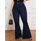 Jeans évasé taille haute grande taille femme à coupe ajustée Sret