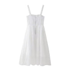 Robe sans manches à pompons pour femme