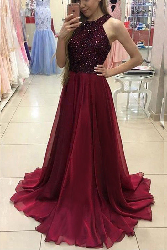 Robe de soirée de mariage sans manches