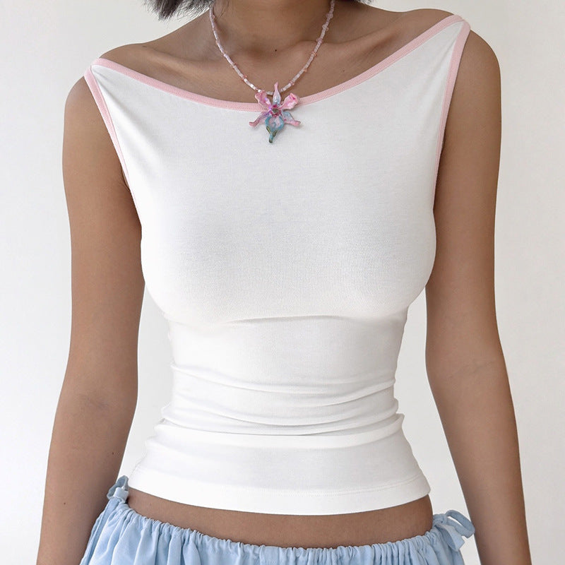 Camisole courte décontractée sport ajustée pour femme