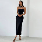 Jupe hanches sans manches longue robe femme