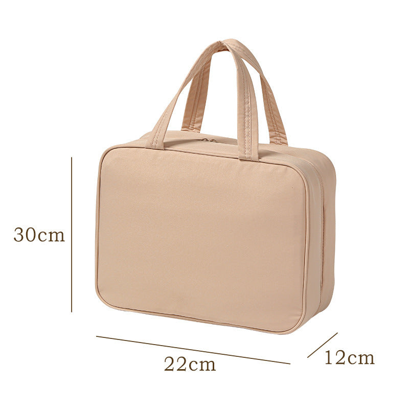 Trousse de toilette et de maquillage portable en tissu Oxford grande capacité pour un rangement de voyage facile