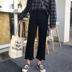Jean évasé en denim pour femme, coupe droite ample, style rétro