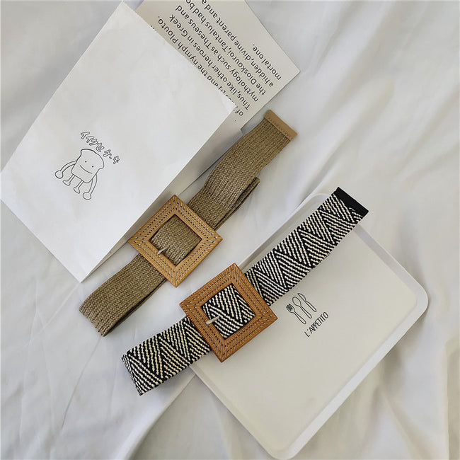 Ceinture élastique à boucle pour femme Main Image
