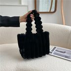 Nouveau Sac à Main en Peluche Portable Grande Capacité à Bandoulière Unique pour Femmes
