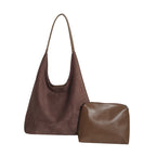Sac cabas polyvalent en suédine mate de style rétro pour femme