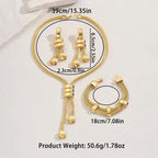Parure de bijoux pour femme Collier long et bracelet géométrique plaqués or 18 carats