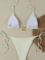 Maillot de Bain Bikini Couleur Pure Tendance Femme