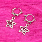 Boucles d'oreilles pendantes vintage gothiques avec nœud papillon et rivet, style punk, pour femmes