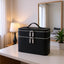 Nouveau sac de maquillage portable en PU double couche grande capacité