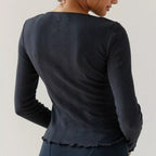 Ensemble deux-pièces cardigan court décontracté manches longues et short