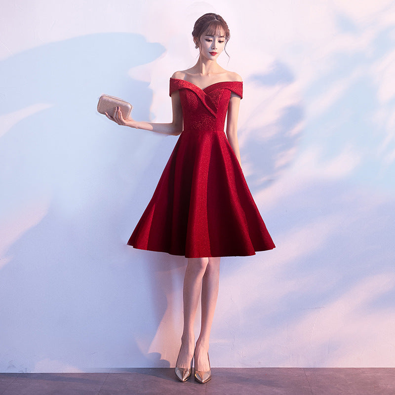 Robe de soirée rouge de fiançailles